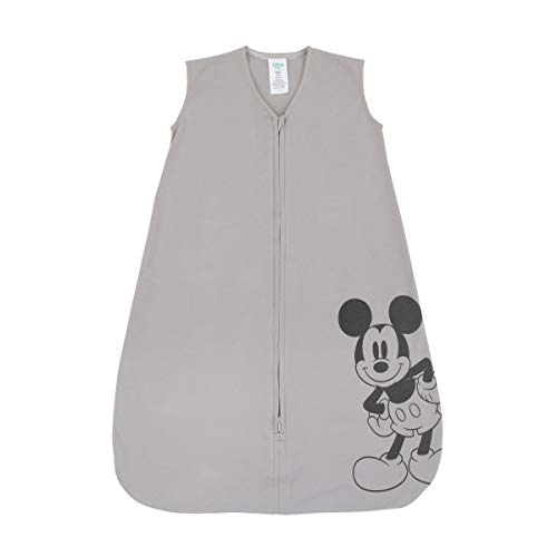 Image of Disney Mickey Mouse 100% Cotton Knit Wearable Blanket, Grey/Black, 6-12 Months