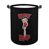 ランドリーバスケット ベティちゃん 洗濯かご バスケット 収納ボックス 洗濯物入れ 収納袋 折り畳み 丸型 大容量 撥水