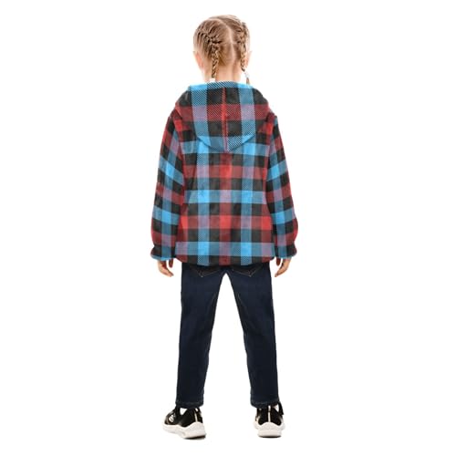 GuoChe Christmas Plaid Red Blue Fleece Jacket Toddler Boy4