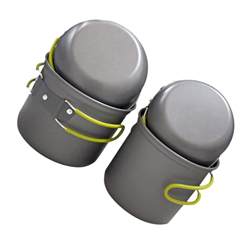 Gogogmee 1Set Camping Cookware Portable Outdoor Cooking Pot with Non Stick Design Lightweight for People for Hiking Picnics and Backpacking Trips