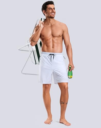 Image of G Gradual Mens Swim Trunks with Compression Liner 7 inch /9'' Quick Dry Board Shorts Swimsuit Bathing Suit for Men Zipper Pockets