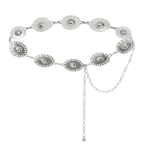 Western Metal Concho Belt for Women Cowgirl Waist Chain for Women Dresses Jeans Country Concert Outfit