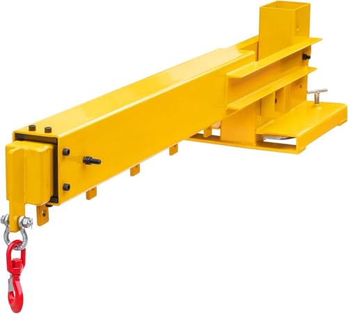 Forklift Jib Crane, Fork Lift Attachment, Adjustable Forklift Mobile Crane, Adjustable Manual Telescopic Device 83“-149”, 6000 Lbs/3T Capacity Heavy Duty Forklift Crane for Warehouses, Factories