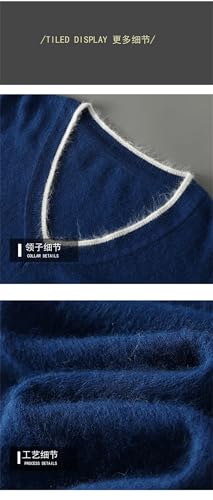 Men's Solid Cashmere Sweater Pullovers Knit Large Size Sweater Winter V-Neck Long Sleeve Jumpers Tops2
