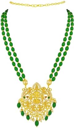 Buy style necklace featuring a divine Lakshmi pendant and dual-layer ...