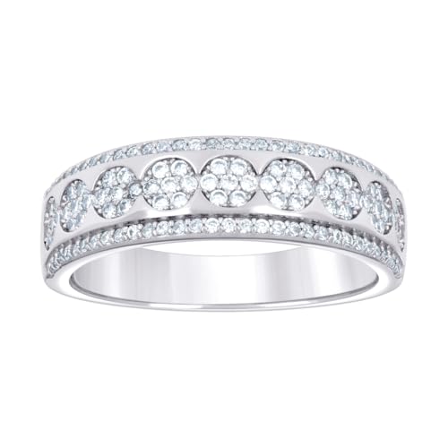 Alliance en argent 925 et moissanite de 0,81 ct | Éclat durable et design mixte raffiné