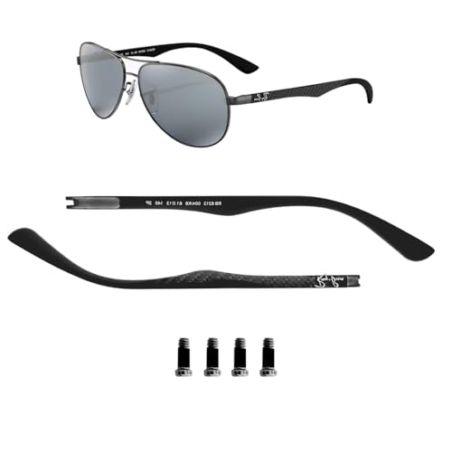 HiCycle2 Replacement For Ray Ban RB8313 Sungalsses Temple Arms Carbon Fiber 8313M (Polished Gunmetal)