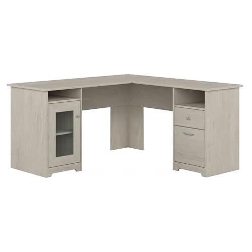 Bush Furniture Cabot 60" L Desk, Linen White