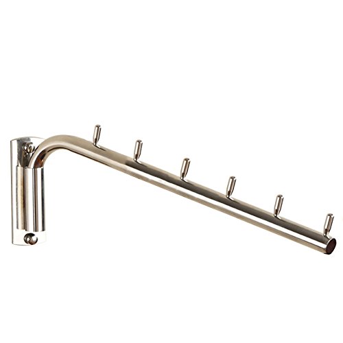 Da Jia Stainless Steel 12.6inch Wall-Mounted Brushed Rotating Clothes Hanger Drying Rack