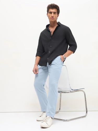Image of Urbano Fashion Men's Regular Fit Mid Rise Cotton Casual Chinos Trousers Stretch