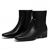 Athlefit Women's Black Low Heel Ankle Boots Fashio... #3