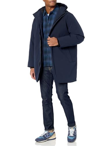 Image of DKNY Men's Water Resistant Hooded Logo Parka Jacket