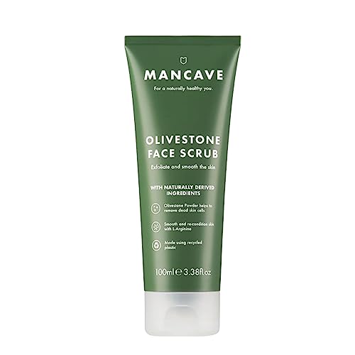 ManCave Olivestone Gesichtsreinigung & Peeling - Peeling-Gesichtspeeling - mit natürlichen Inhaltsstoffen - revitalisiert müde Haut - sorgt für eine gründliche Reinigung - 1 Packung (100 ml)