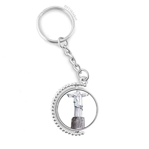 Christ rédempteur au brésil anneau keyholder rotatif comme idée cadeau de voyage