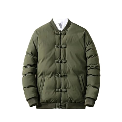 Manteau ample en coton pour homme avec col montant et boucle