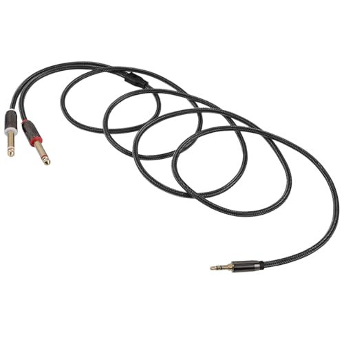 Cable de audio 3.5mm a dual 6.35mm de 1.8m negro