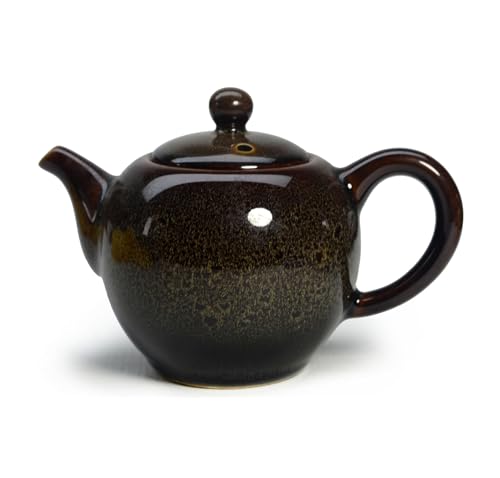 Image of Porcelain Teapot, 9oz Tea Pot Small Teapot Chinese Tradition Kiln-changed Glazed Ceramic Tea kettle (coffee)