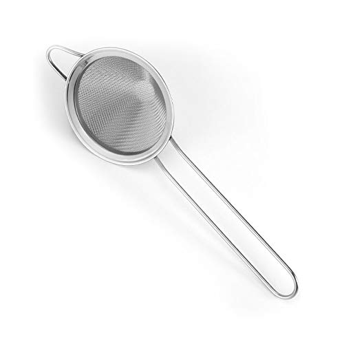 Colador Cuchara del tamiz del Acero Inoxidable del Filtro del hogar del colador Que se Puede Utilizar en la Cocina (Color : Black)
