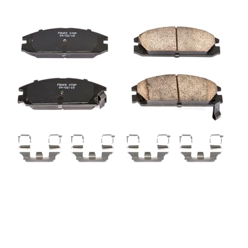 Image of PowerStop Front Brake Pads for Acura Integra 1986-89 |Honda Accord 1986-89 |Prelude 1985-87 - Z17 Ceramic Brake Pads with Installation Hardware, 17-334