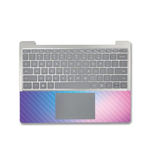 Image of MightySkins Carbon Fiber Skin Compatible with Microsoft Surface Laptop Go 3 (2023) Full Wrap Kit - Royal Haze | Protective, Durable Textured Carbon Fiber Finish | Made in The USA