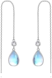 POPLYKE Opal/Black Onyx/Larimar/Moonstone/Aquamarine/Pearl/Amber/Labradorite/Turquoise/Malachite Leverback Earrings for Women Sterling Silver Teardrop Jewelry Gift for Girls