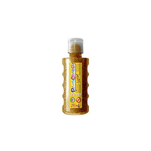 Playcolor Liqüid Glitter 250ml oro - Tempera - Pinura Con Purpurina - 19131 Cover