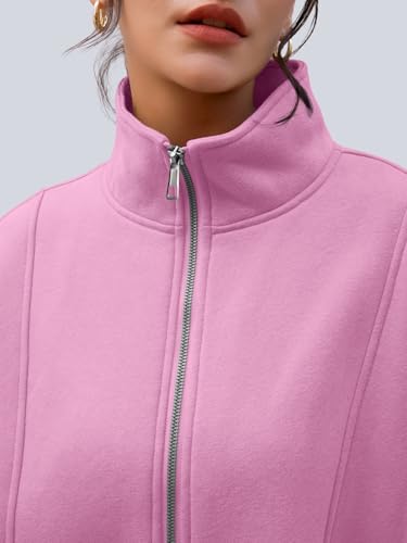 Image of AUTOMET Women's Quarter Zip Oversized Sweatshirt Fleece Mock Neck Pullover