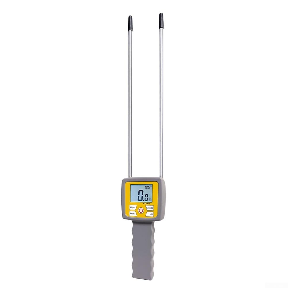 Medidor de humedad, detector digital de humedad de heno, rango del 0-80% con LCD retroiluminado para análisis de hierba, paja, salvado y forraje