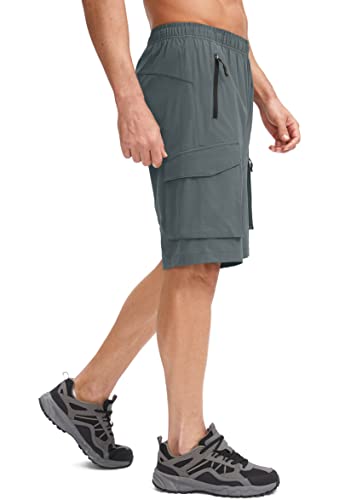 Men's Mountain Bike Shorts 3D Padded Lightweight Mtb Biking Riding Cycling Bicycle Loose-Fit Biker Shorts Zipper Pockets Grey X-Large #TOP1
