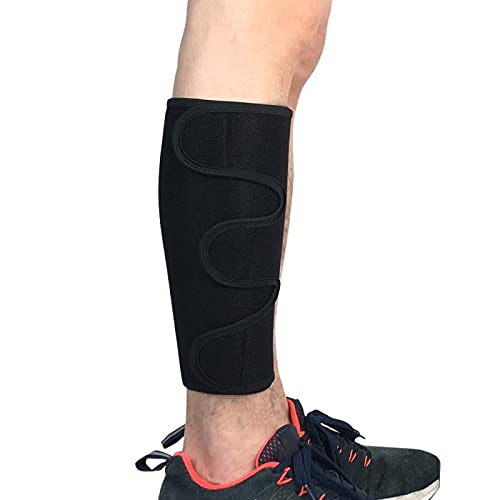 Calf Shin Support para aliviar el dolor de lesiones en la pantorrilla, tratamiento de férulas en la espinilla, esguinces, correr, deportes, recuperación - Manga de compresión ajustable para pantorr