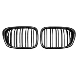 Car Front Radiator Grilles Carbon Fiber 2Pcs Car Front Bumper Hood Kidney Grill Dual Slat Grilles Accessories, for BMW E39 5-Series 525 528 1999-2003