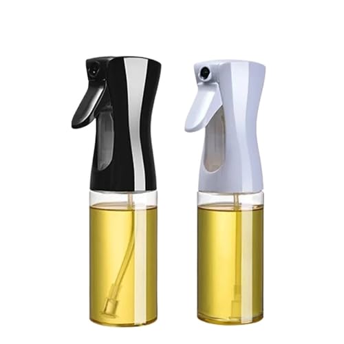 DMWLZHO Botella pulverizadora de aceite de 200 ml, 300 ml y 500 ml: for aceite de oliva, vinagre y salsa de soja, for uso en cocina y exteriores.(2pc300ml black white)