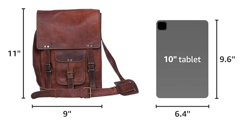 Leather 11 Inch Crossbody Messenger