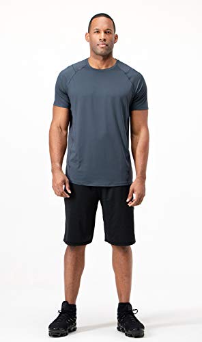 DEVOPS Men's 3-Pack Quick Dry Short Sleeve T-Shirt Sun Protection Running Athletic Workout Active Shirts4