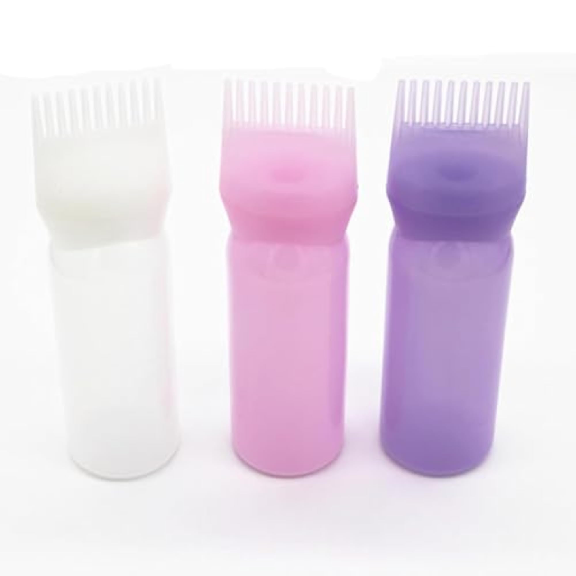 Root Comb Applicator Bottle for Hair Dye, Pink