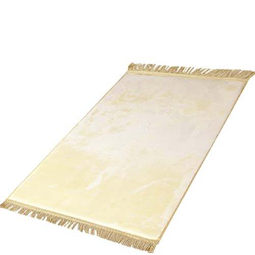 Gebetsteppich Ohne Motiv 110x65cm Weicher Namazlik Ohne Muster Einfarbig (Beige) Cover