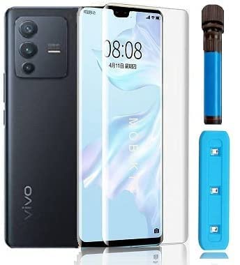 Image of Premium Tempered Glass Design For Vivo V25 Pro (3D Curved UV) Advanced Border Less Full Edge-To-Edge Protector 3D Curved UV Screen Protector And Easy Installation Kit (Pack Of 1)