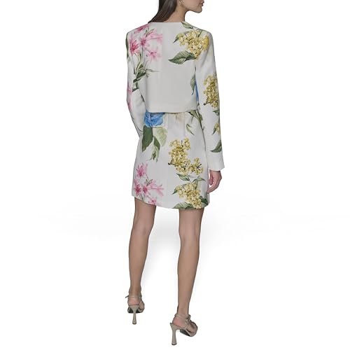 KARL LAGERFELD Women's Tailored Button Front Cropped Jacket4