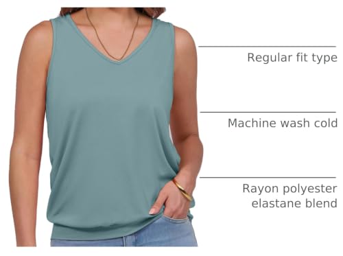 Image of ANRABESS Women Tank Tops Summer V Neck Sleeveless Casual Loose Fit Cute Cami Basic T Shirts Solid Tees 2026 Trendy Outfits