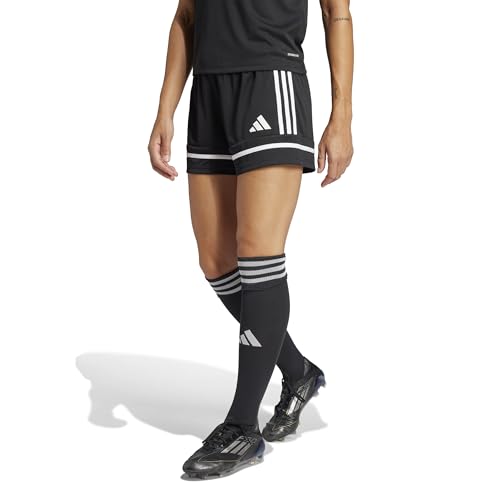 Adidas Women's Squadra 25 Soccer Shorts, Black/Black/White, Small