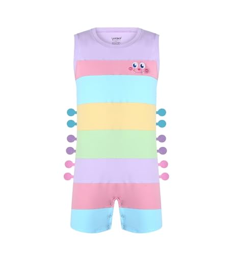 Adult Onesie for Men Sleeveless Bodysuit Romper Pajamas Colorful Striped Tank Top Funny Cosplay Outfit