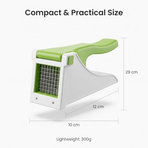 Image of French Fries Cutter Machine | Potato Chips Cutter & Vegetable Chopper | Manual French Fry Cutter for Potato, Carrot & Cucumber | Kitchen Slicer (Pack of 1)