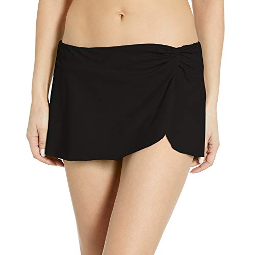 Anne Cole Women's Sarong Skirt with Built in Swim Bottom, Black 2, Small
