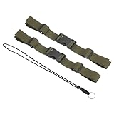 PATIKIL Rucksack Brustgurt Set, 2er Pack Polyester Gurtband Verstellbarer Ersatzgurt mit Schnellverschluss und Anti-Verlust Lanyard für Tasche Outdoor Wandern Radfahren, Grün