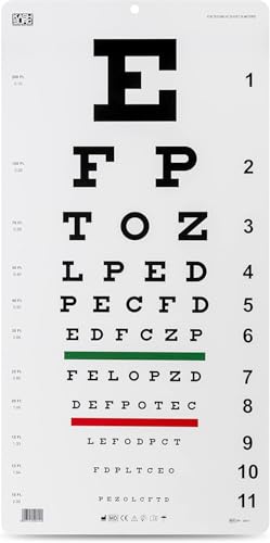 KASHSURG Snellen Plastic Eye Chart 20 Feet 22 x 11inches_179_Pack of 15.