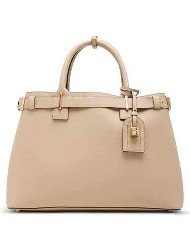 Image of Anne Klein Womens Belted Satchel with Convertible Strap, Sesame
