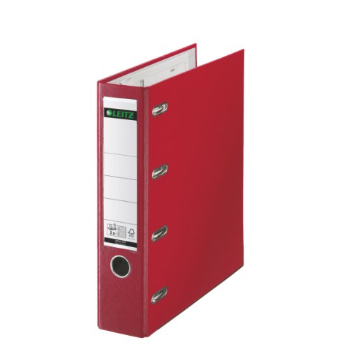 Leitz DoppelOrdner PP Plastik, mit zwei Präzisionsmechaniken (Doppelordner | 3er Pack, rot)