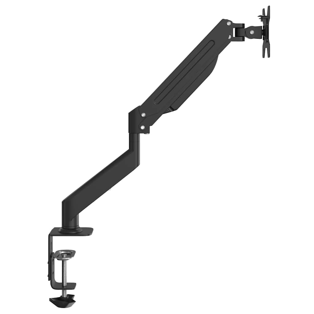 Braccio singolo per monitor da 27 pollici, con molla a gas con inclinazione di 90° verso l'alto e 70° in basso, rotazione di 360°, rotazione di 180°, portata 10 kg, VESA 75 x 75/100 x 100 mm, morsetto