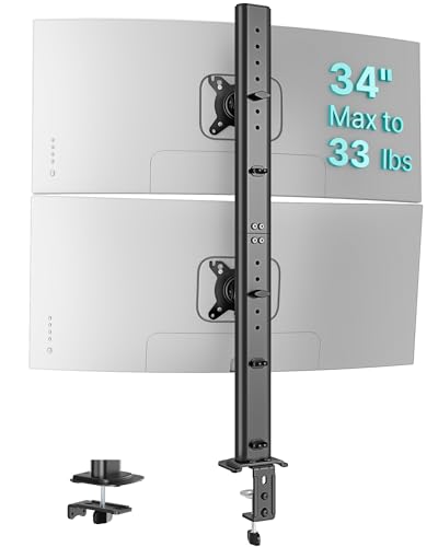 PEGZONE Stacked Dual Monitor Mount for 17-34 Inch Screens Monitor Stand