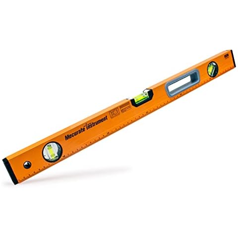 Mecurate Instrument Level Tool, 24 inch, 600mm, Metric&Inch Double Scale Magnetic Torpedo Level and Ruler Cover